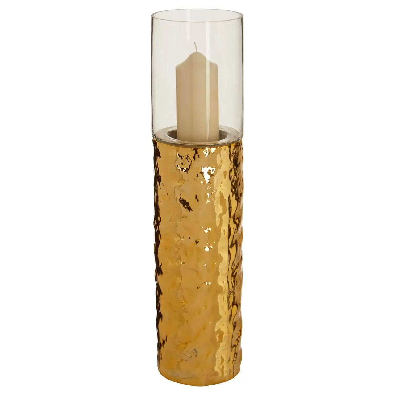 Homeware  -  Martele Large Pillar Candle Holder - Gold  -  60011952