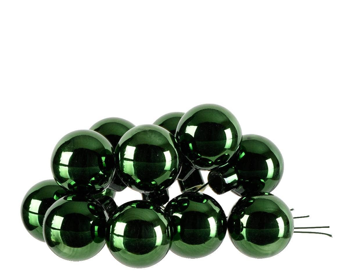 Christmas  -  Pine Green Bunch of 12 Baubles  -  60012108