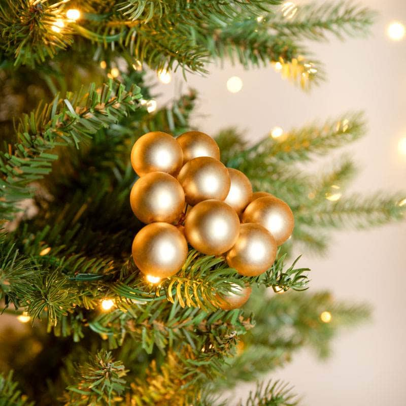 Christmas  -  Bunch Of 12 Christmas Baubles - Matt Gold  -  60012113