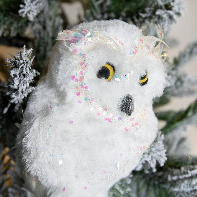 Christmas  -  Artificial White Owl Decoration - 15cm  -  60012138