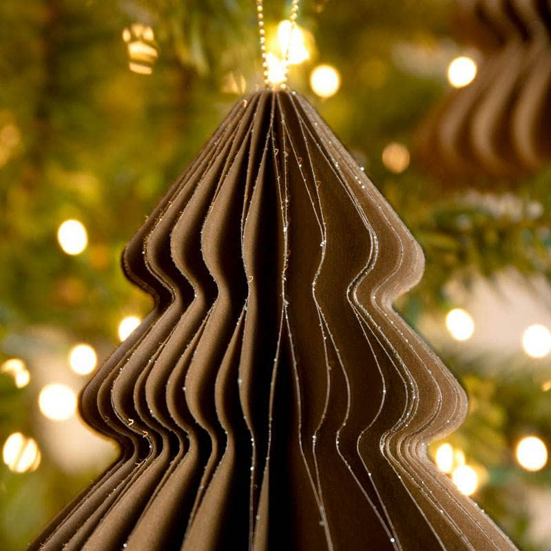 Christmas  -  Brown Paper Tree Decoration - 15cm  -  60012140