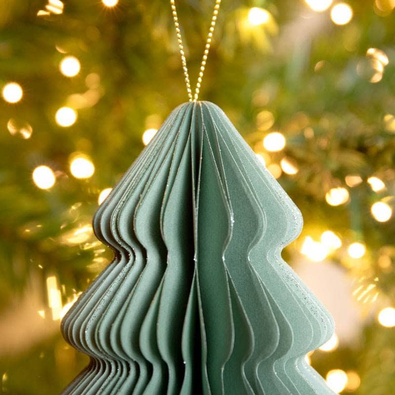 Christmas  -  Mint Paper Tree Decoration - 15cm  -  60012141