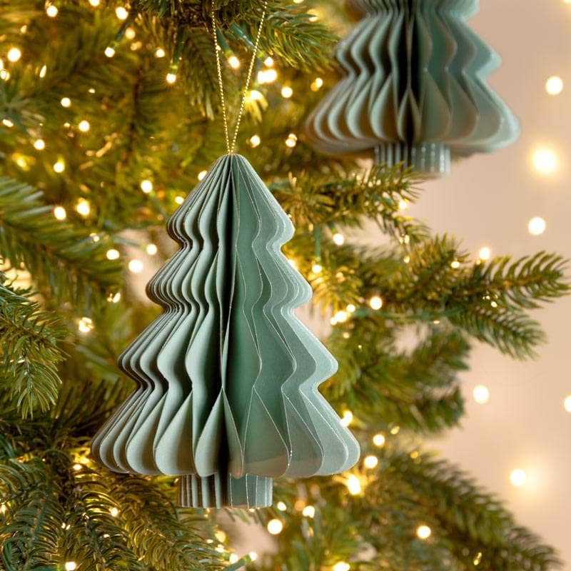 Christmas  -  Mint Paper Tree Decoration - 15cm  -  60012141