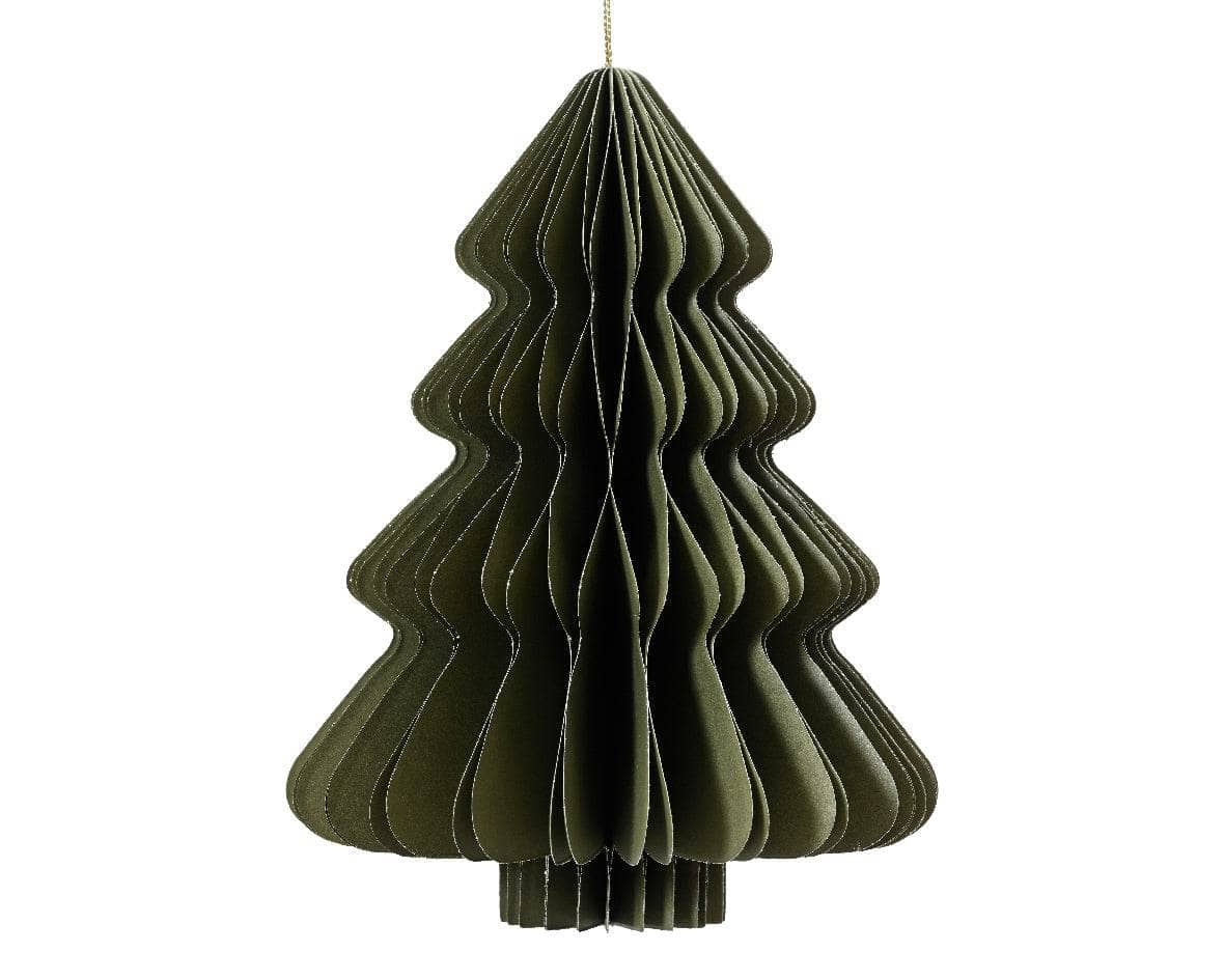 Christmas  -  Green Paper Tree Decoration - 15cm  -  60012142