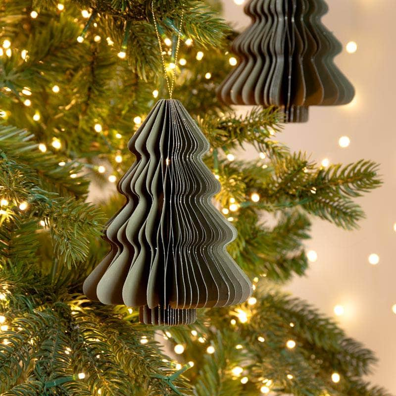 Christmas  -  Green Paper Tree Decoration - 15cm  -  60012142