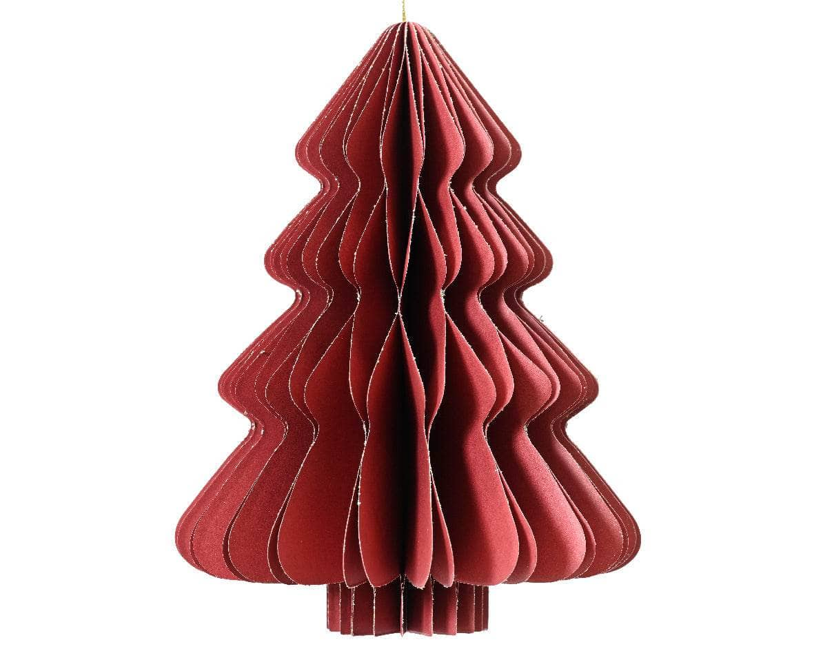 Christmas  -  Red Paper Tree Decoration - 15cm  -  60012143