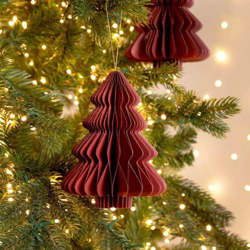 Christmas  -  Red Paper Tree Decoration - 15cm  -  60012143