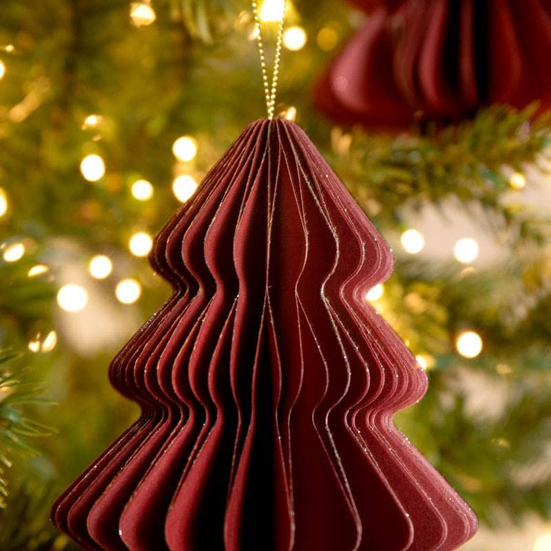 Christmas  -  Red Paper Tree Decoration - 15cm  -  60012143