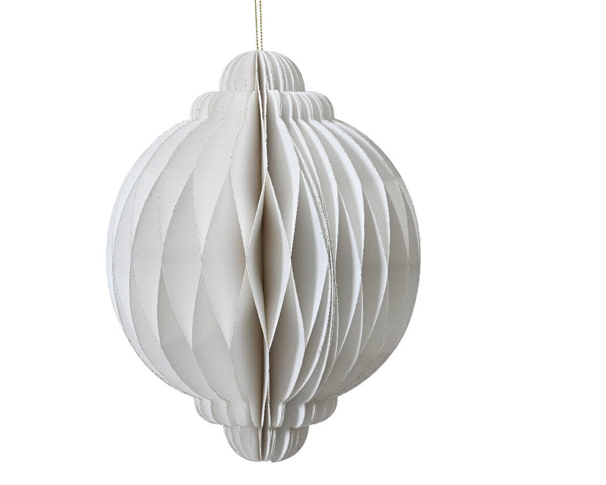 Christmas  -  White Paper Onion Christmas Decoration - 15cm  -  60012144