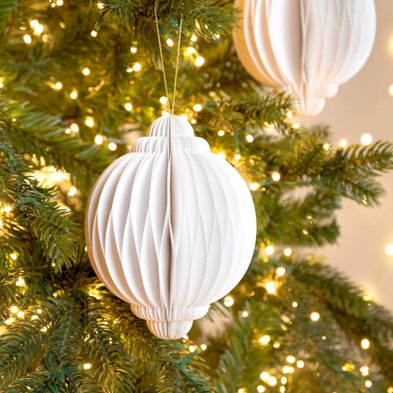 Christmas  -  White Paper Onion Christmas Decoration - 15cm  -  60012144