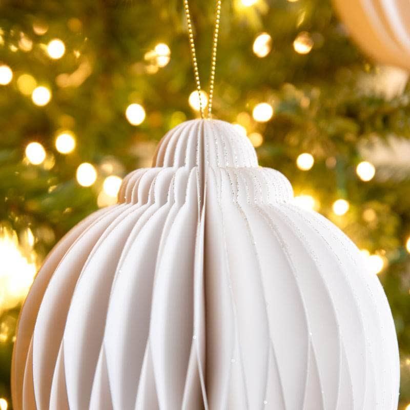 Christmas  -  White Paper Onion Christmas Decoration - 15cm  -  60012144