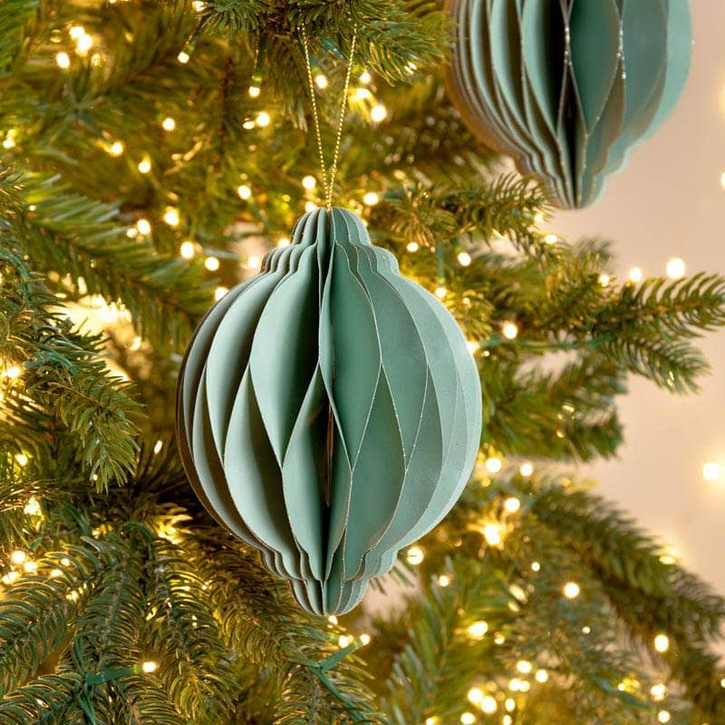 Christmas  -  Mint Paper Onion Christmas Decoration - 15cm  -  60012146