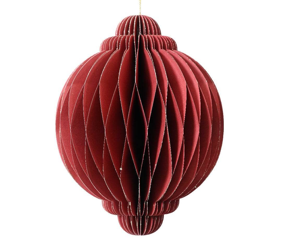 Christmas  -  Red Paper Onion Christmas Decoration - 15cm  -  60012148