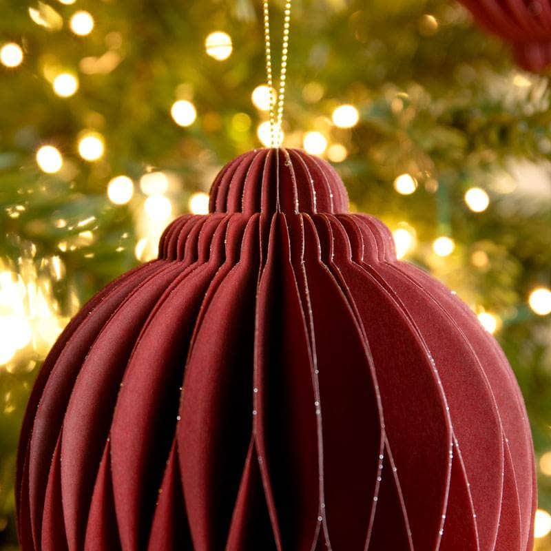 Christmas  -  Red Paper Onion Christmas Decoration - 15cm  -  60012148