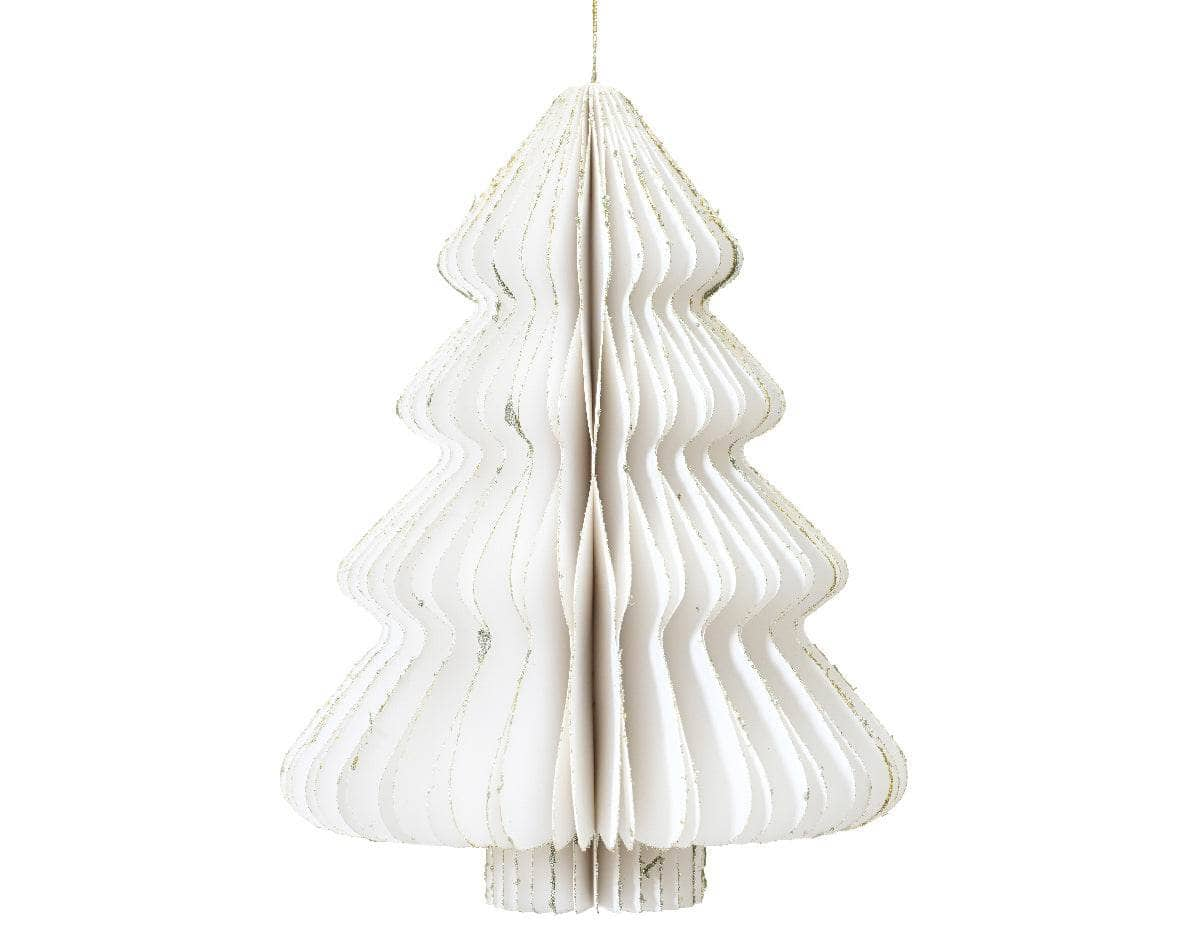 Christmas  -  White Paper Tree Decoration - 15cm  -  60012139