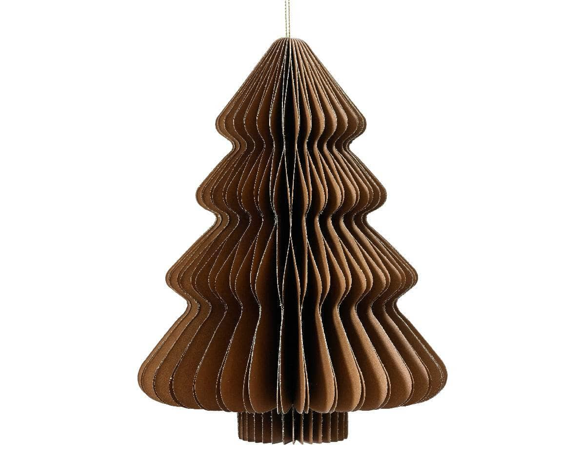 Christmas  -  Brown Paper Tree Decoration - 15cm  -  60012140