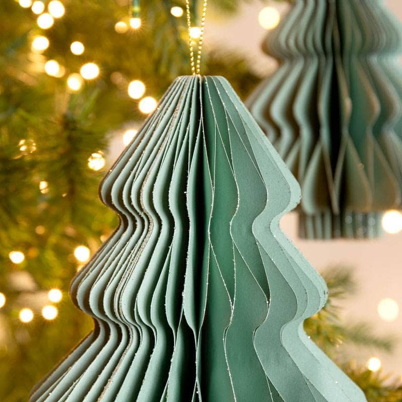 Christmas  -  Mint Paper Tree Christmas Decoration - 20cm  -  60012151