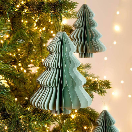 Christmas  -  Mint Paper Tree Christmas Decoration - 20cm  -  60012151