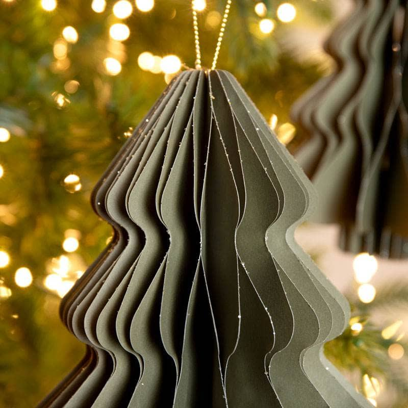 Christmas  -  Green Paper Tree Christmas Decoration - 20cm  -  60012152