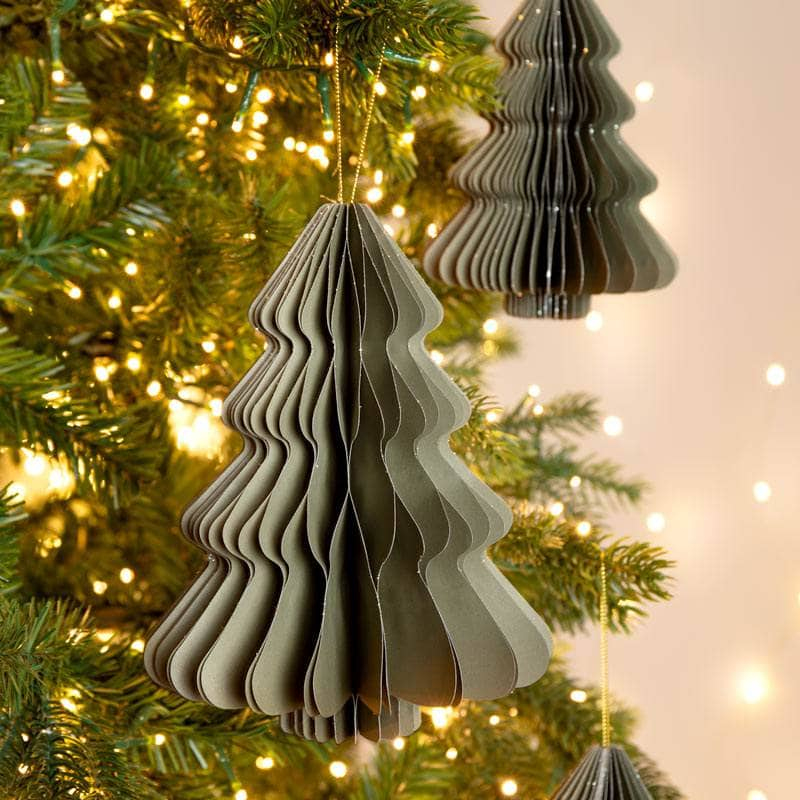 Christmas  -  Green Paper Tree Christmas Decoration - 20cm  -  60012152