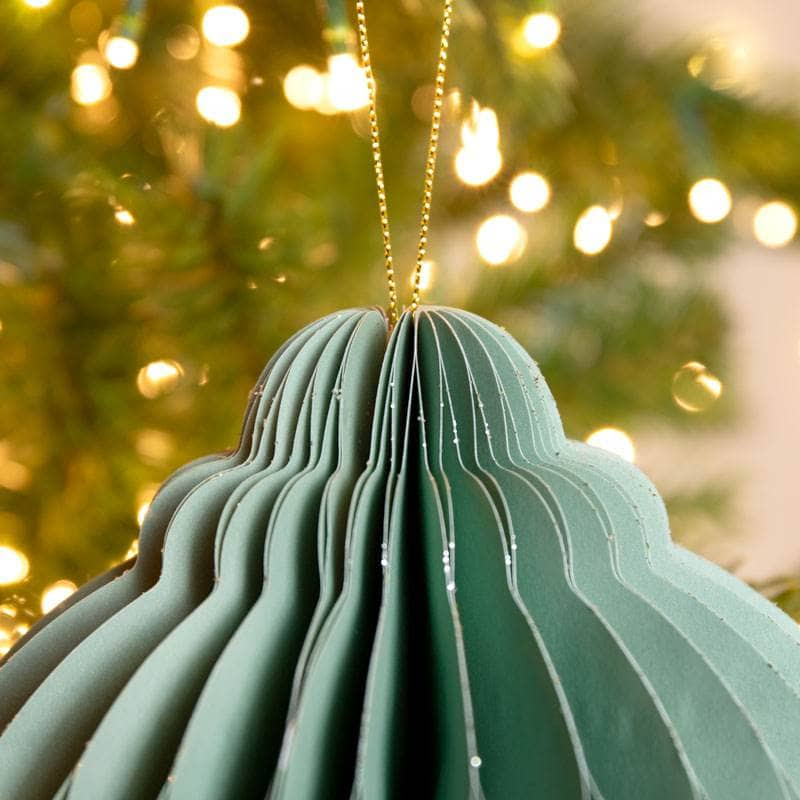 Christmas  -  Mint Paper Onion Christmas Tree Decoration - 20cm  -  60012156