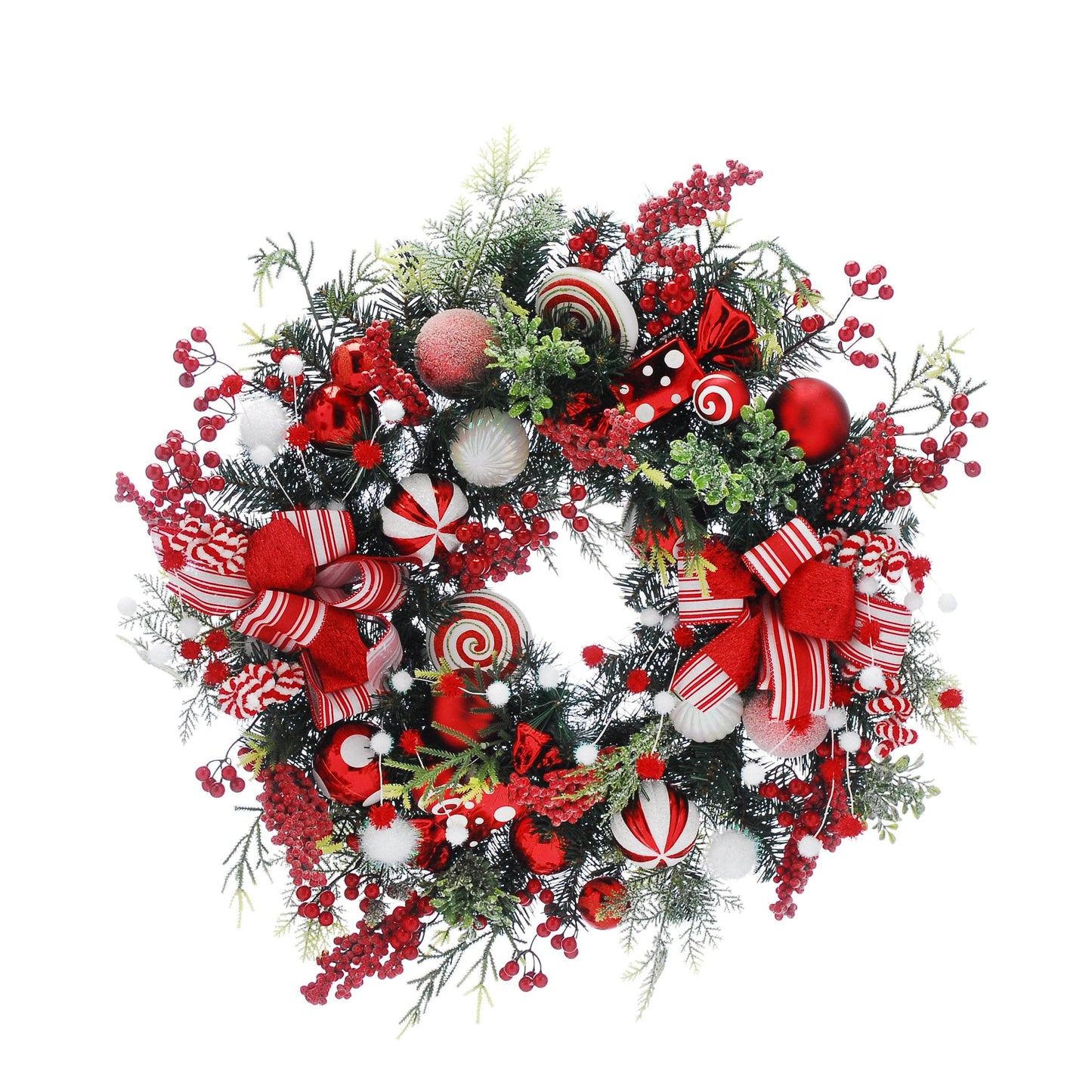 Christmas  -  Candy Sweets & Red Berry Wreath - 76cm  -  60012184