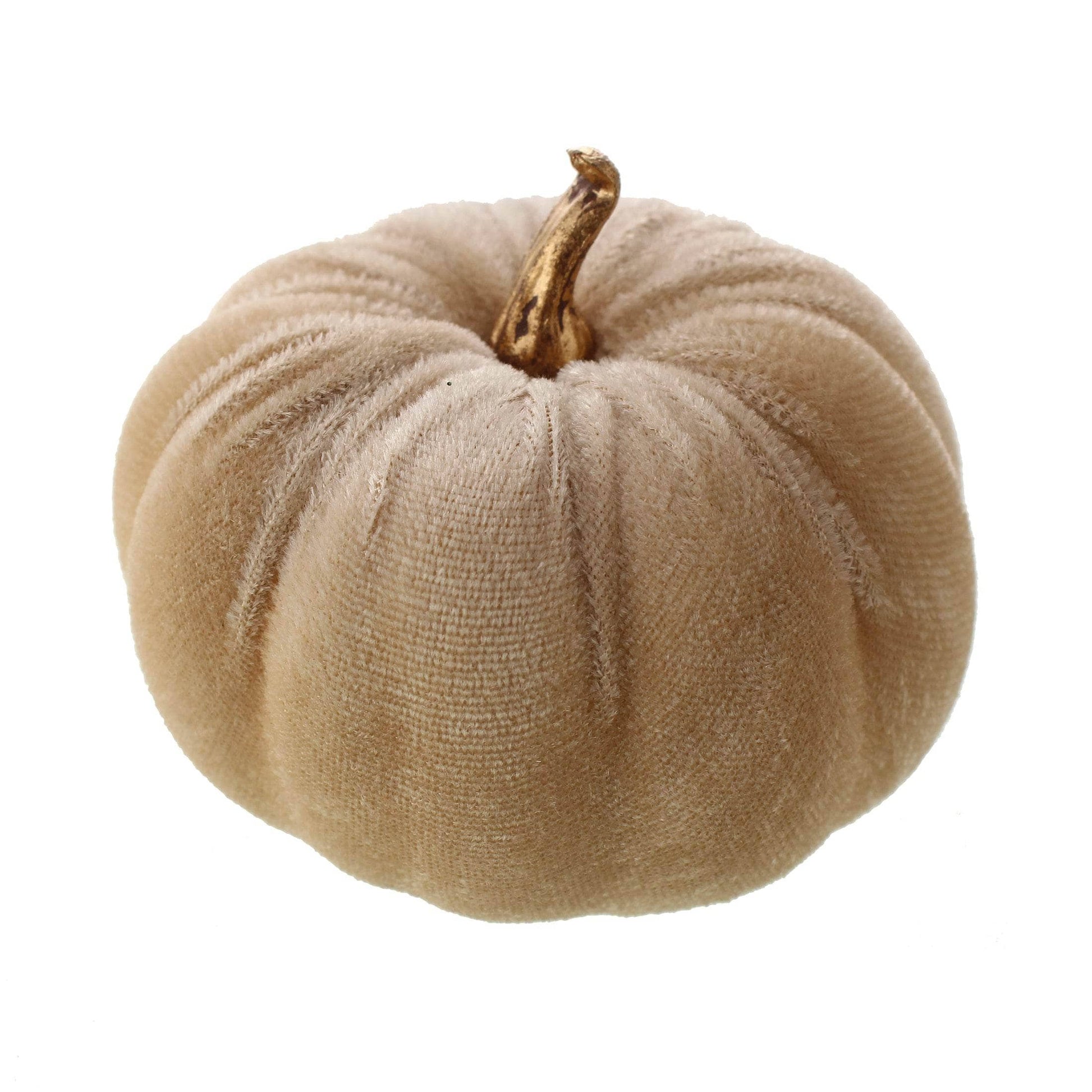 Homeware  -  Cream Velvet Pumpkin - 8cm  -  60012197