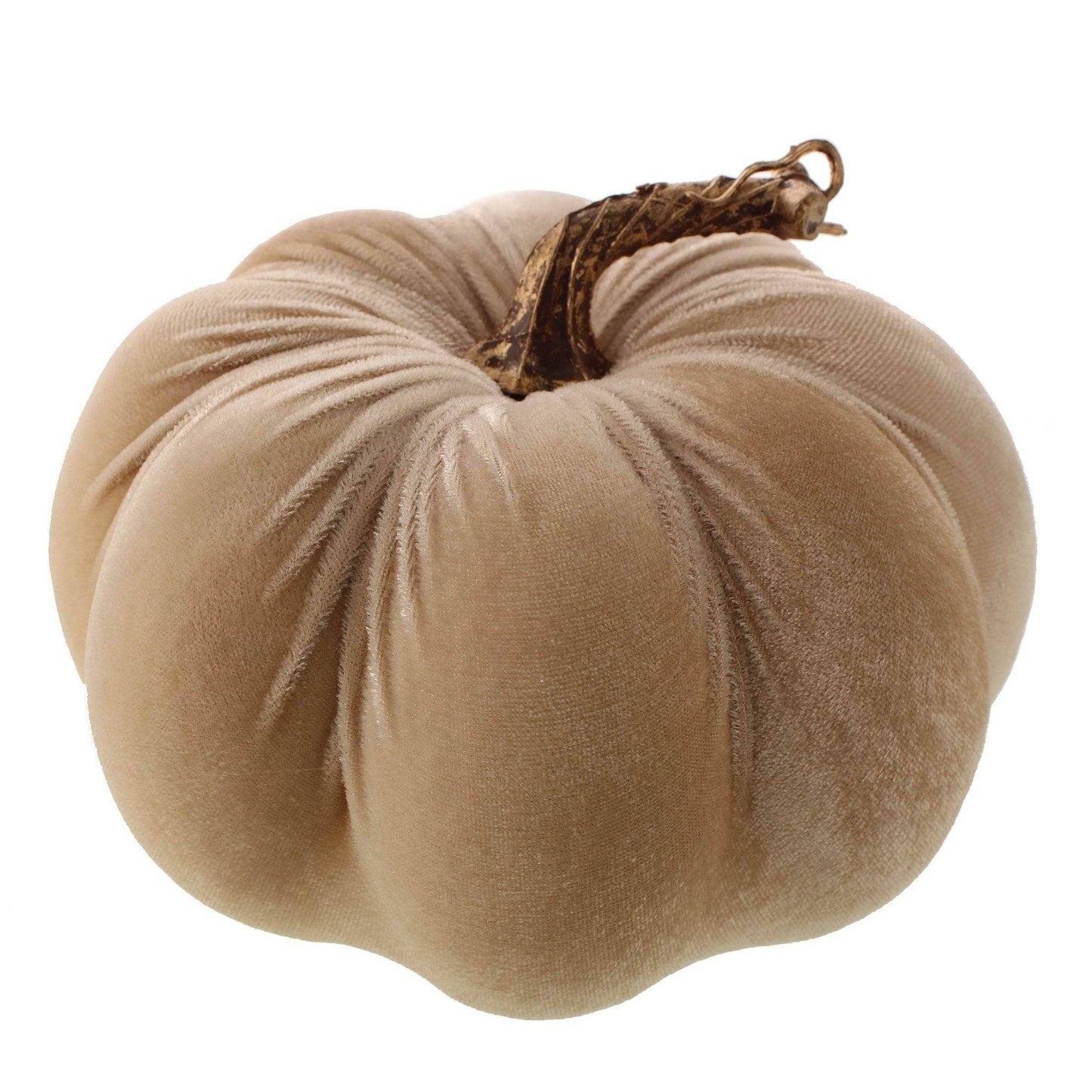 Homeware  -  Cream Velvet Pumpkin - 18cm  -  60012198