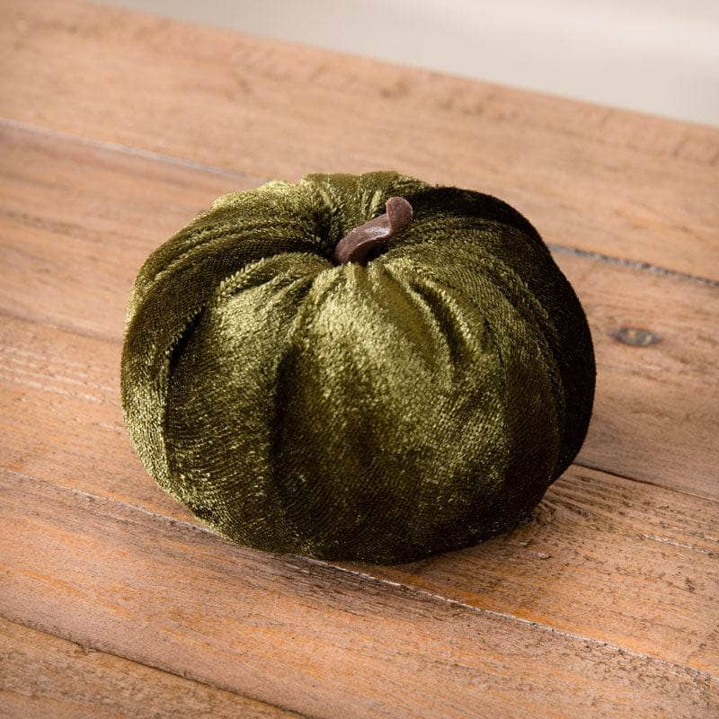 Homeware  -  Green Velvet Pumpkin  - 8cm  -  60012200