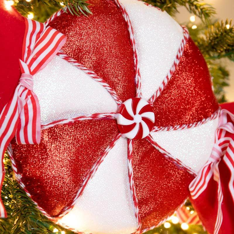 Christmas  -  Red & White Lux Sweetie Christmas Decoration - 42cm  -  60012216