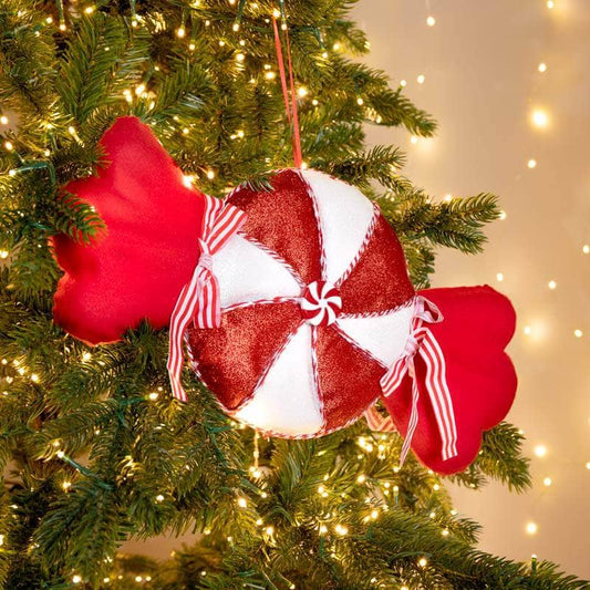 Christmas  -  Red & White Lux Sweetie Christmas Decoration - 42cm  -  60012216