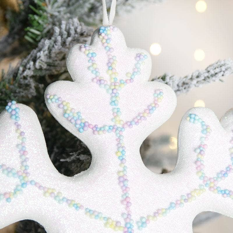 Christmas  -  White Candy Snowflake Christmas Decoration - 24cm  -  60012230