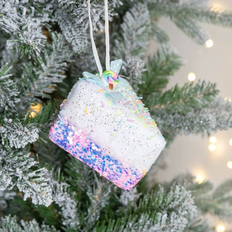 Christmas  -  Pink Cake Slice Bauble - 10cm  -  60012232