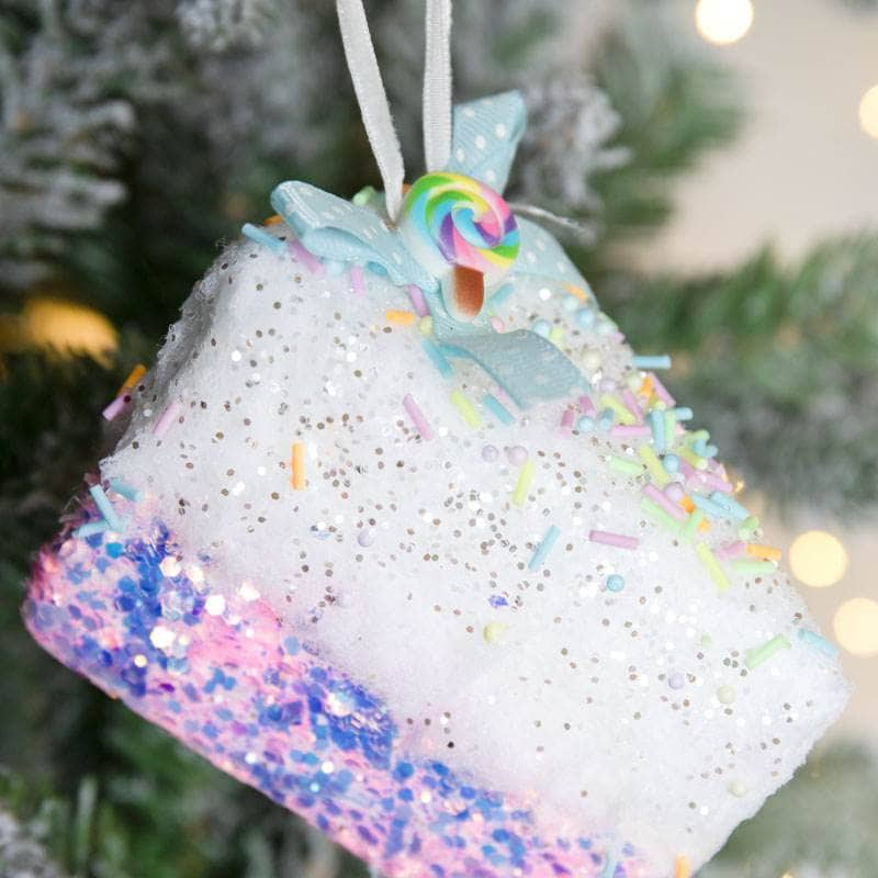 Christmas  -  Pink Cake Slice Bauble - 10cm  -  60012232