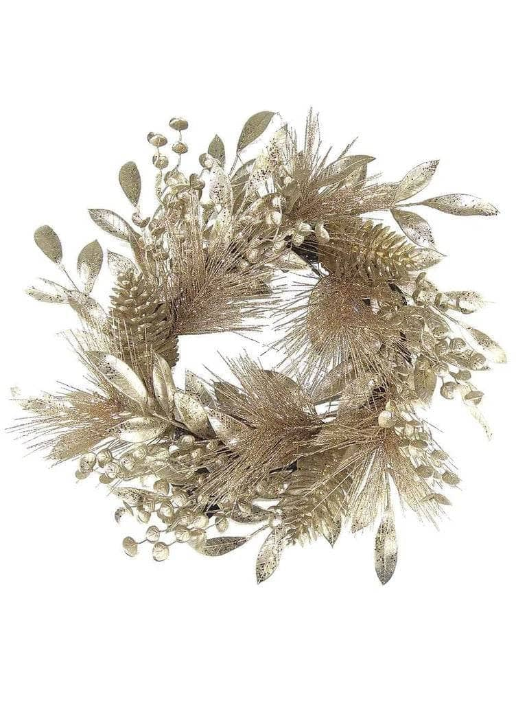 Christmas  -  Champagne Modern Metallic Wreath - 50cm  -  60012245