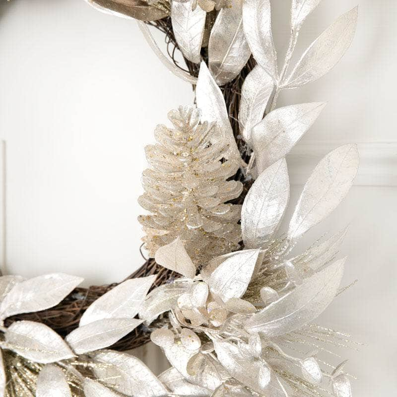 Christmas  -  Champagne Modern Metallic Wreath - 50cm  -  60012245