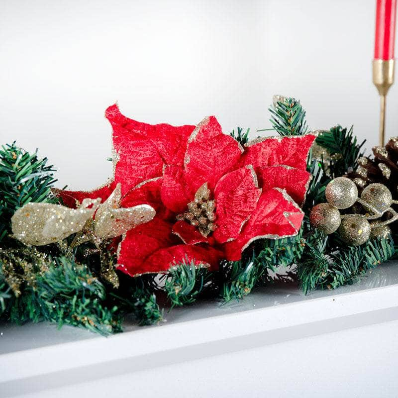 Christmas  -  Red Poinsettia Garland - 182cm  -  60012251