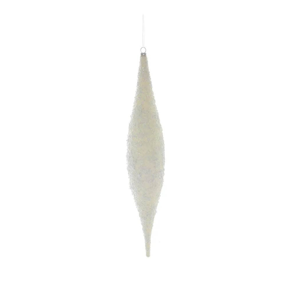 Christmas  -  White Glitter Drop Hanging Decoration  -  60012264