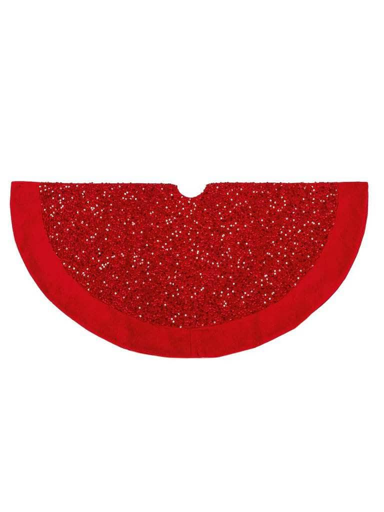 Christmas  -  Red Sequin Tree Skirt - 90cm  -  60012291