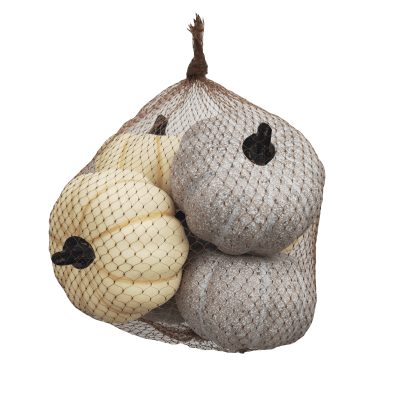 Homeware  -  6 Cream & Grey Pumpkins - 10cm  -  60012348