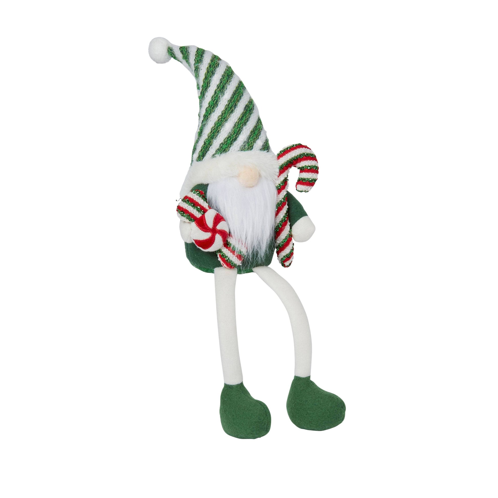 Christmas  -  Green Candy Cane Seated Gonk -  -  60012360