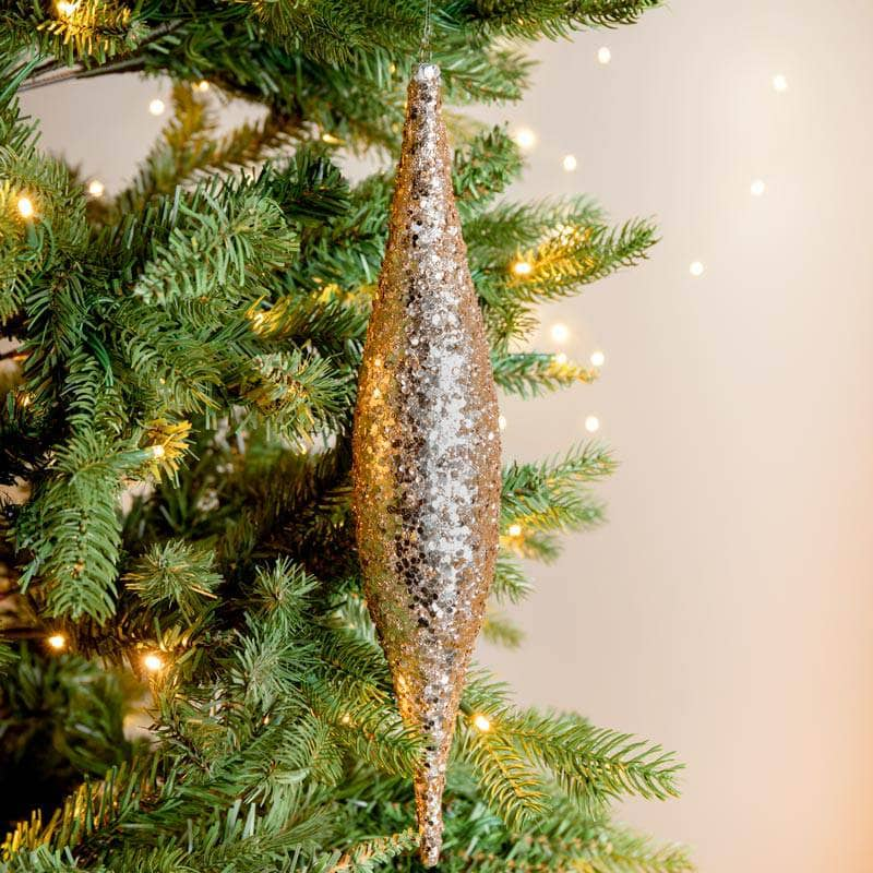 Christmas  -  Gold Glitter Drop Hanging Decoration  -  60012405