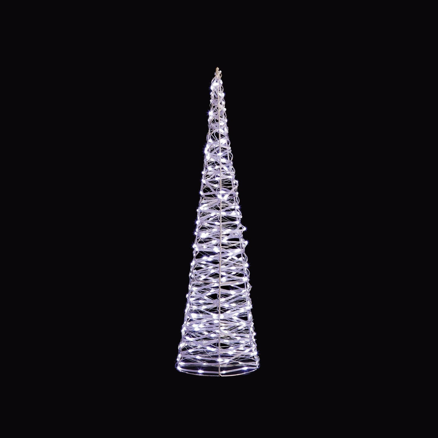 Christmas  -  Set of 3 Silver Christmas Cones With 900 White LEDs  -  60012411