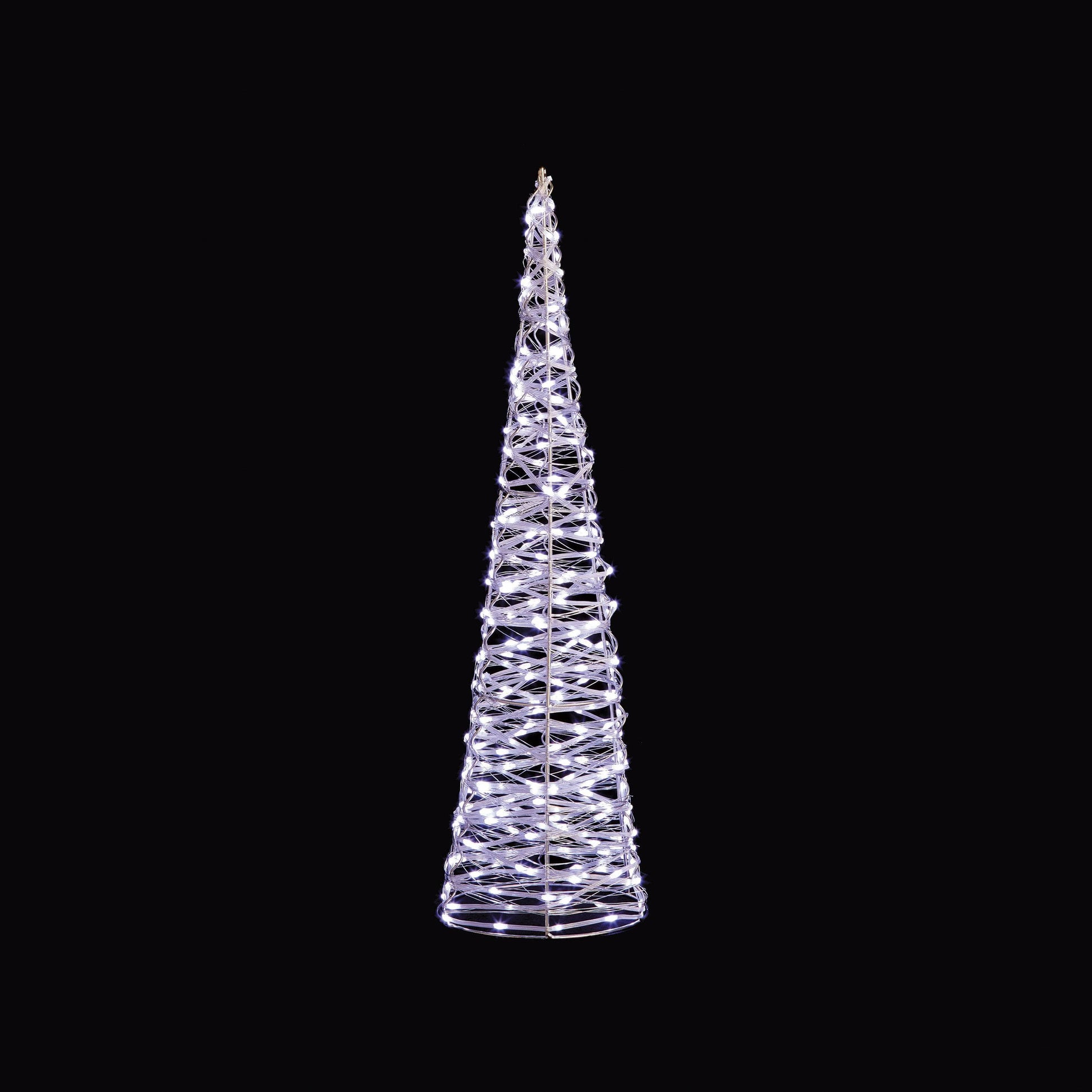 Christmas  -  Set of 3 Silver Christmas Cones With 900 White LEDs  -  60012411