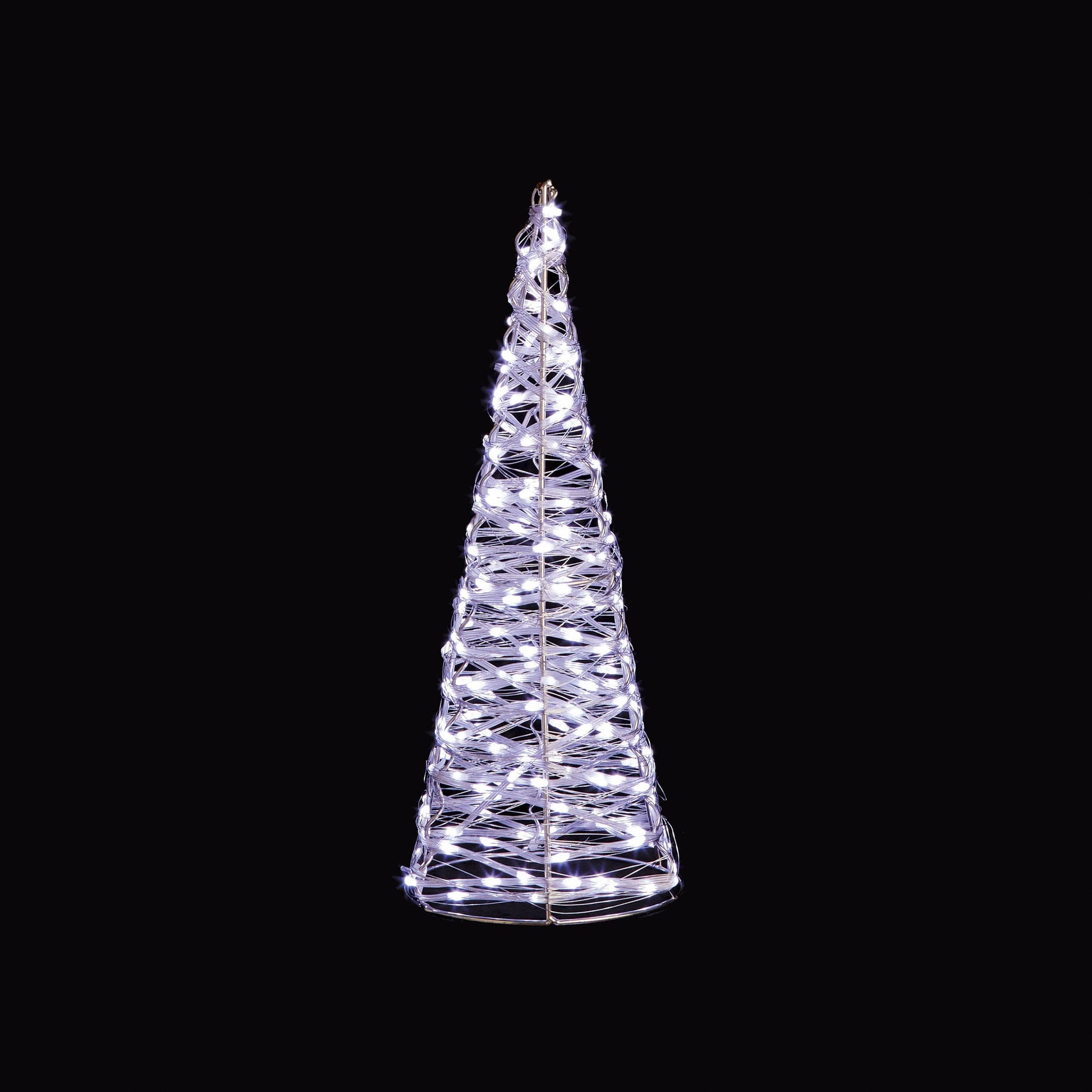 Christmas  -  Set of 3 Silver Christmas Cones With 900 White LEDs  -  60012411