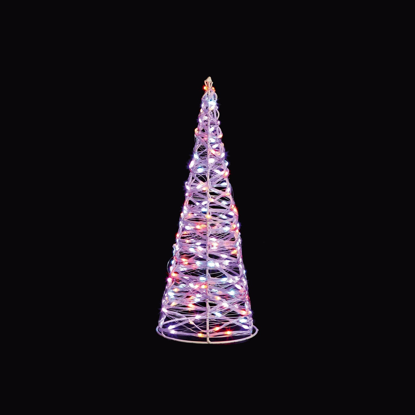 Christmas  -  Set of 3 White Christmas Cones With 900 Rainbow LEDs  -  60012412