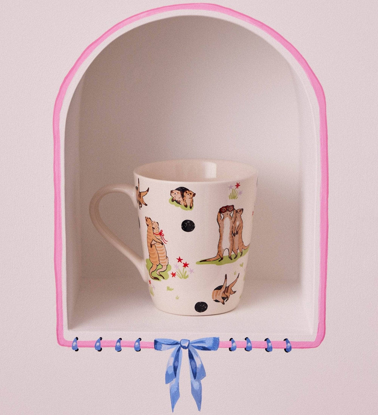 Kitchenware  -  Cath Kidston Meerkats Stanley Mug - Cream  -  60012968