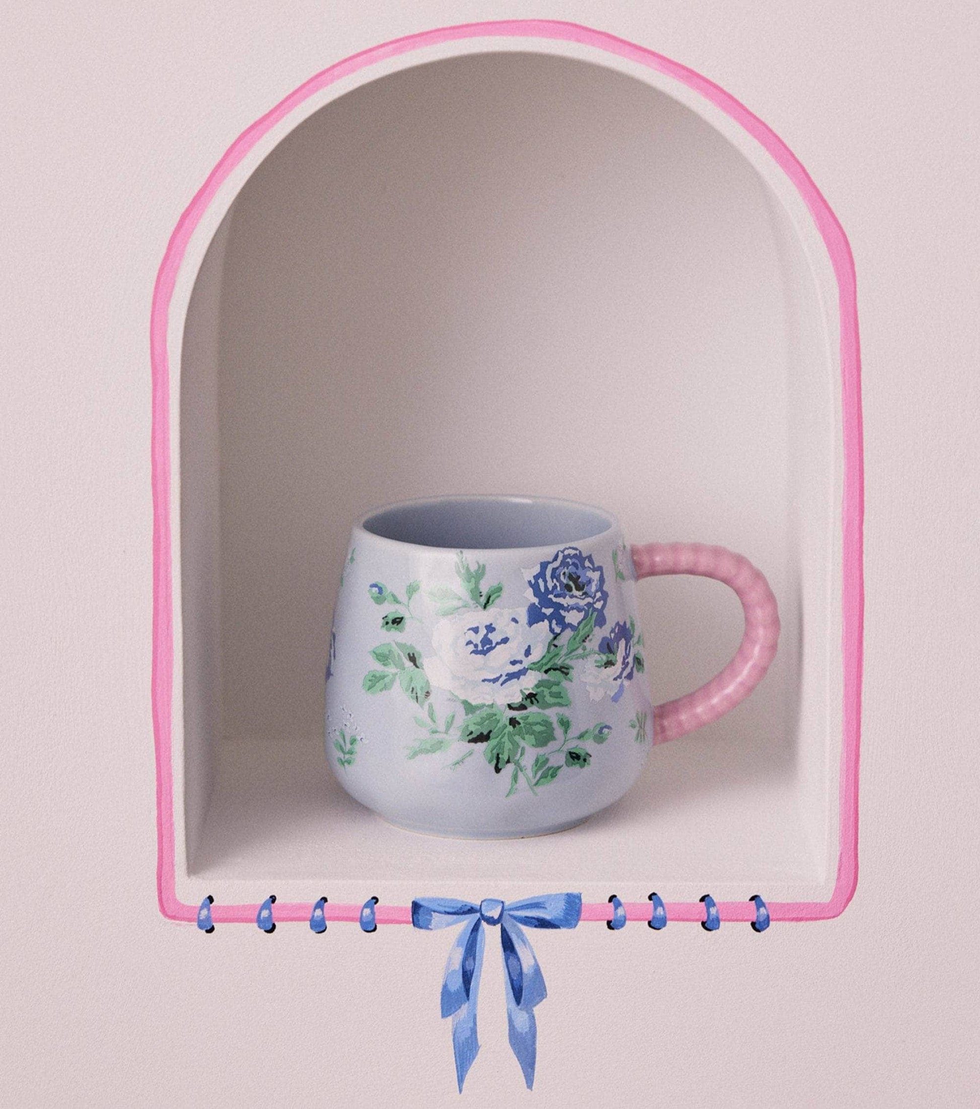 Kitchenware  -  Cath Kidston Blue Rose Twisted Handle Mug  -  60012970