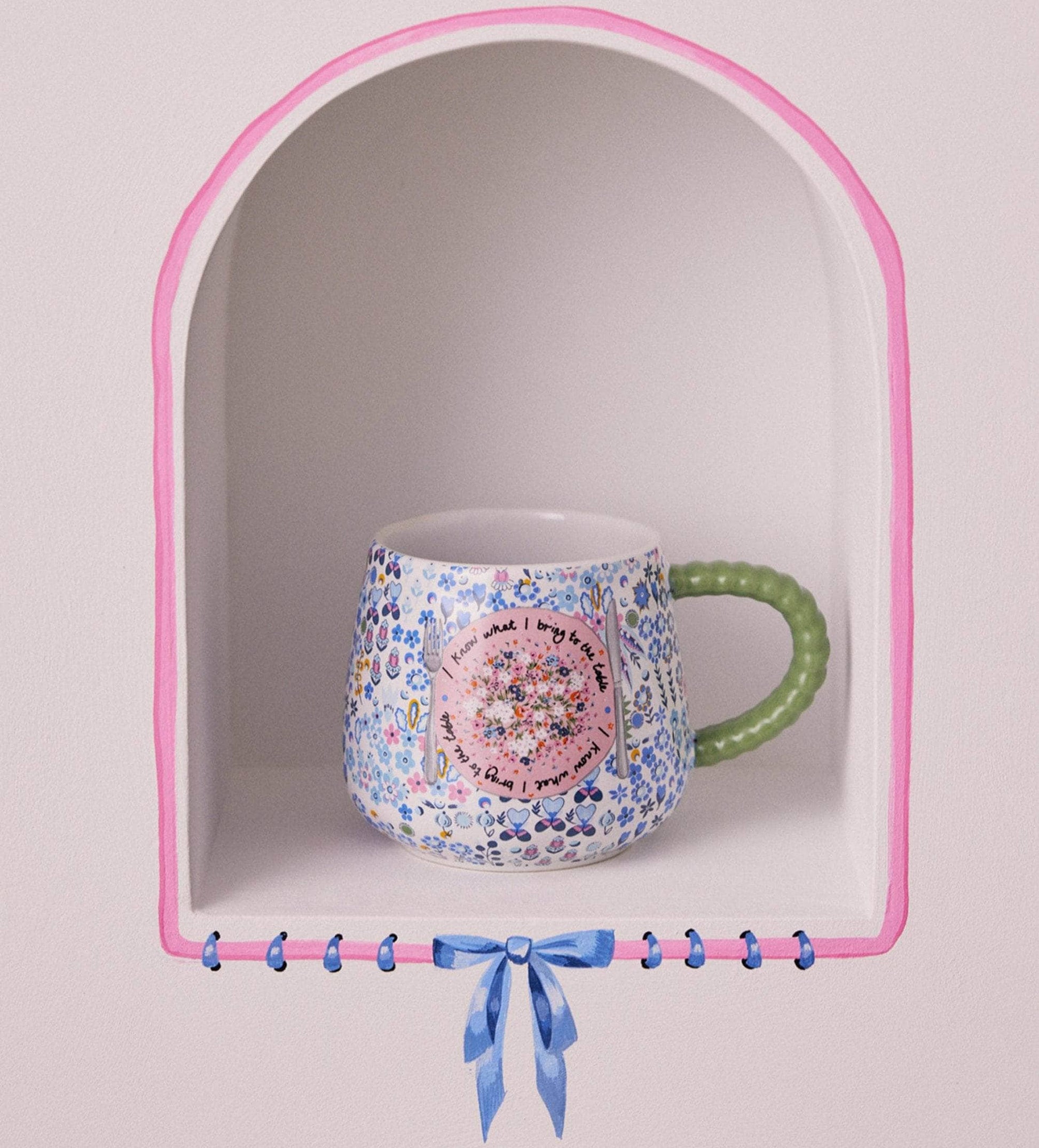 Kitchenware  -  Cath Kidston Ditsy Blue Twisted Handle Billie Mug  -  60012989