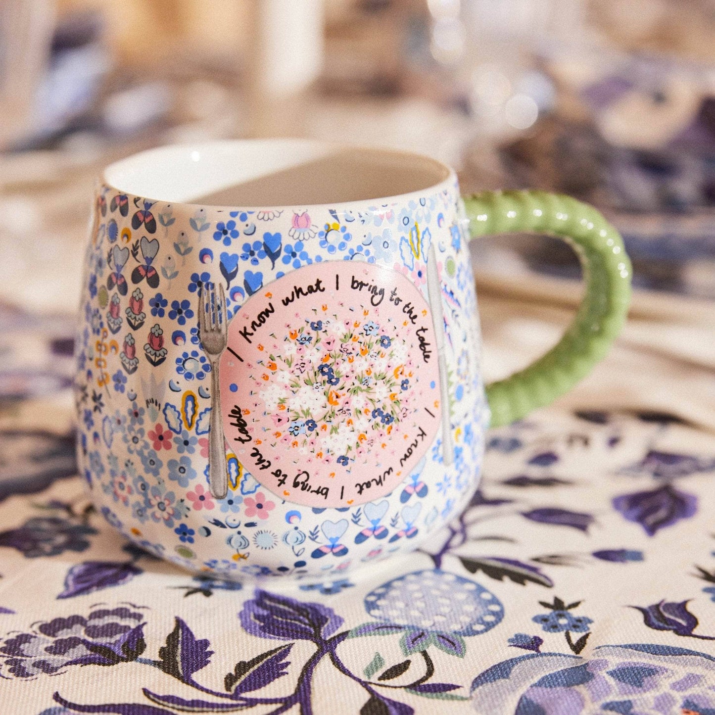 Kitchenware  -  Cath Kidston Ditsy Blue Twisted Handle Billie Mug  -  60012989